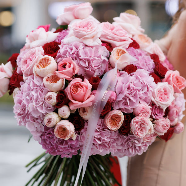 Букет троянд та гортензій Аромат Свіжості